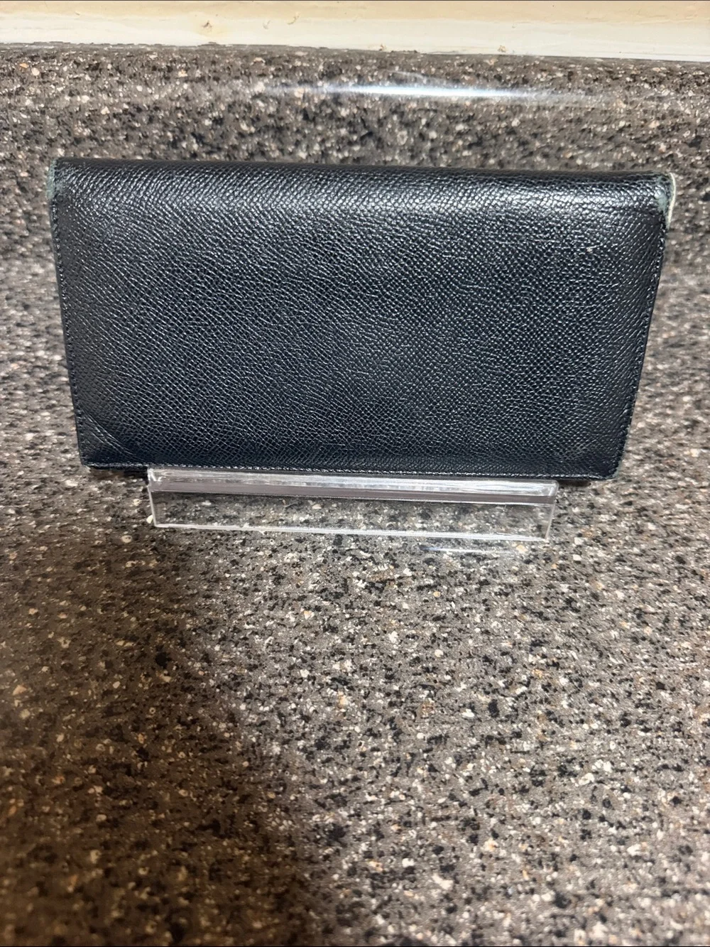 Bvlgari Black Pebbled Leather Continental Card Holder